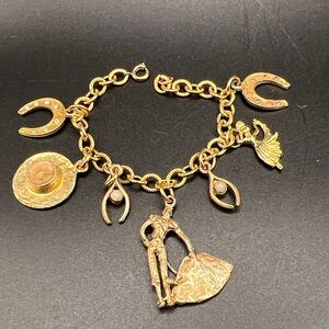 Vintage Gold-Tone Matador Charm Bracelet